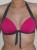 Venetian Banded Triangle Top - Carbon & Cerise