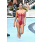 Ruby Red Striped Braxilian Monokini